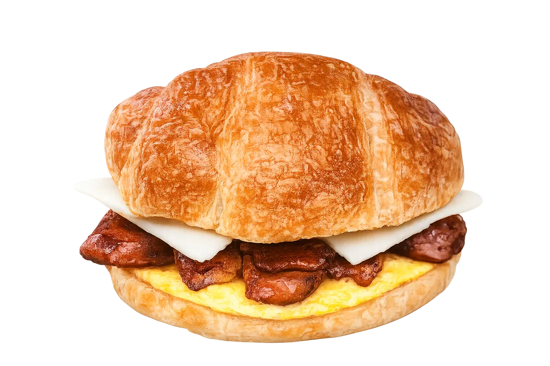 Egg, sausage and cheese croissant