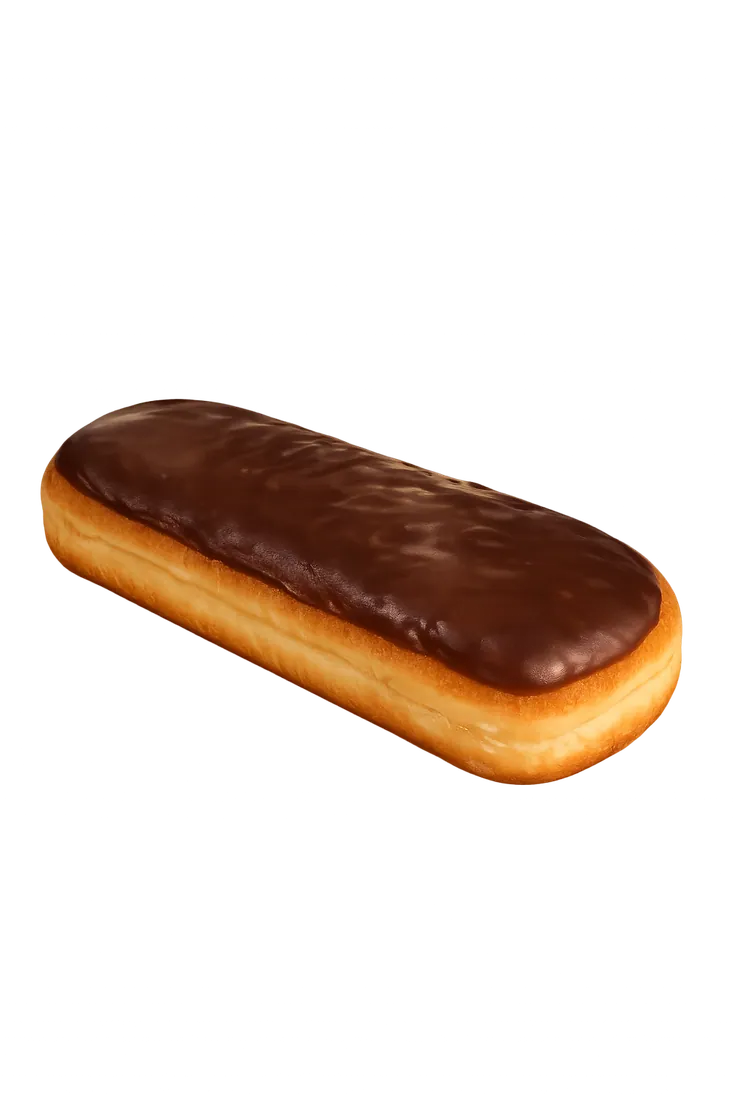 Chocolate-topped bar donut