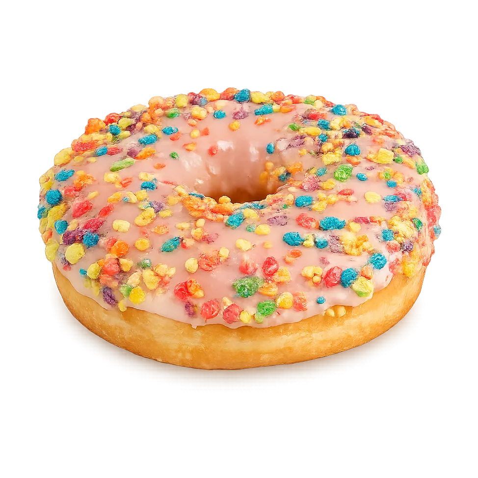Fruity Pebbles cereal donut