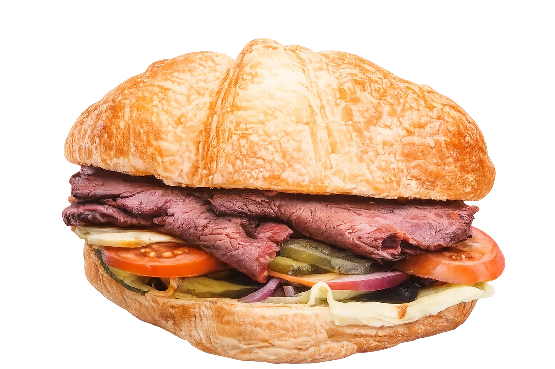 Roast beef and cheese croissant