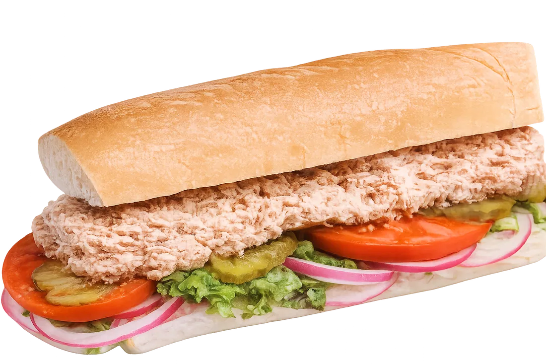 Tuna and cheese sub sandwich