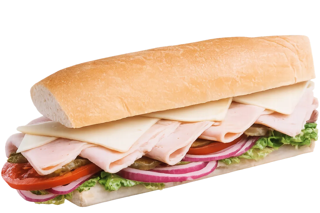 Turkey and cheese sub sandwich