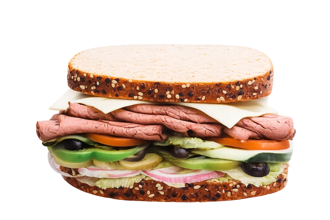 Roast beef and cheese toast sandwich
