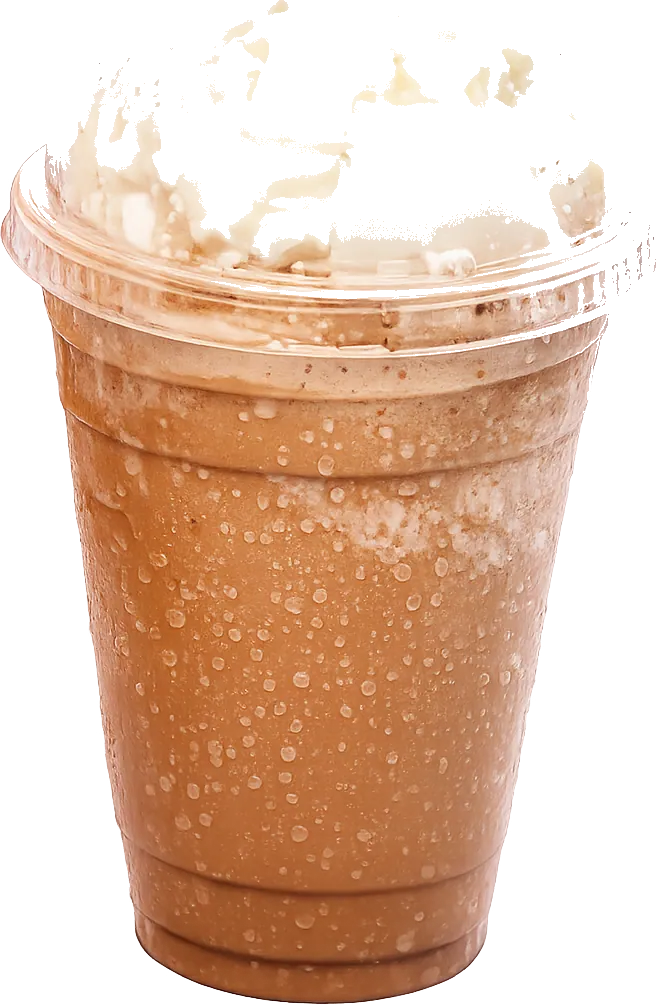 Mocha blended smoothie with whipped cream